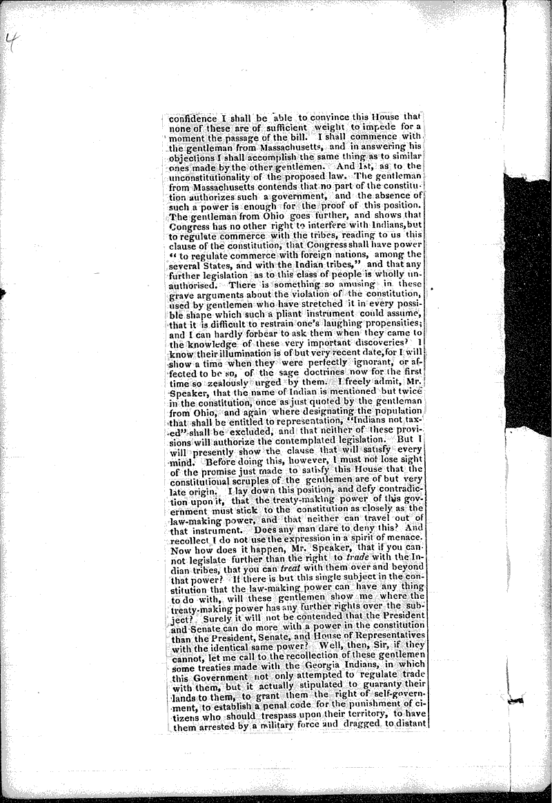 Hon. John M. Clayton's speech on Removal of the Indians, inc