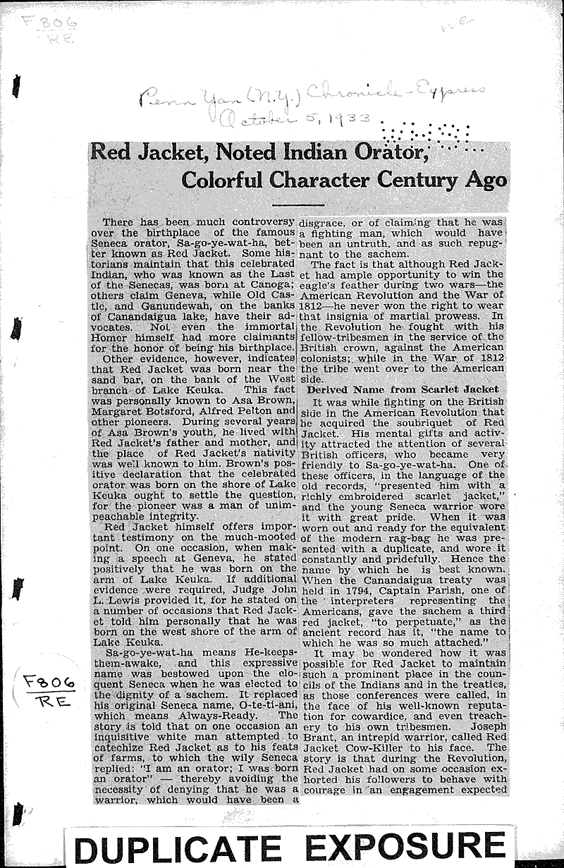  Topics: Indians and Native Peoples Date: 1933-10-05