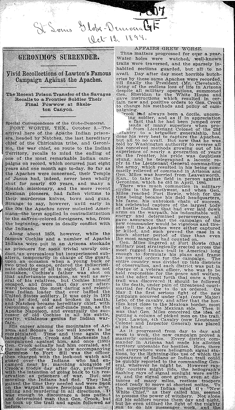  Source: St. Louis Globe-Democrat Topics: Indians and Native Peoples Date: 1894-10-12