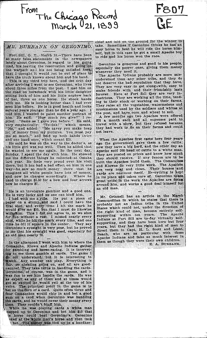  Source: Chicago Record Topics: Indians and Native Peoples Date: 1899-03-13