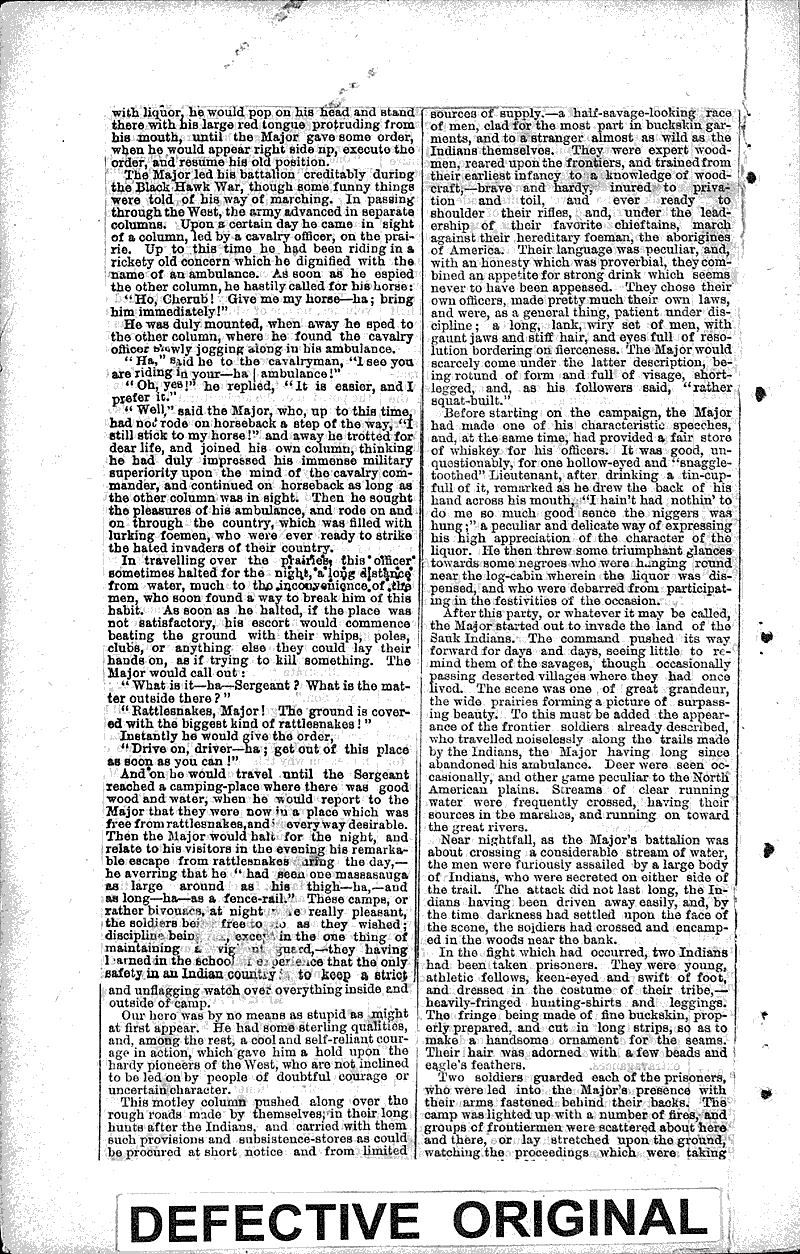 Reminiscences of the Black Hawk War Newspaper Article/Clipping
