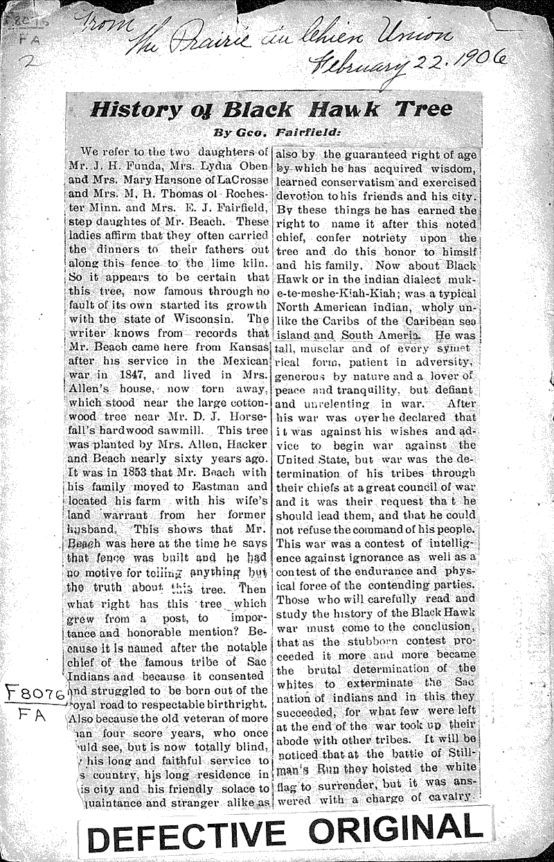  Source: Prairie du Chien Union Topics: Indians and Native Peoples Date: 1906-02-22