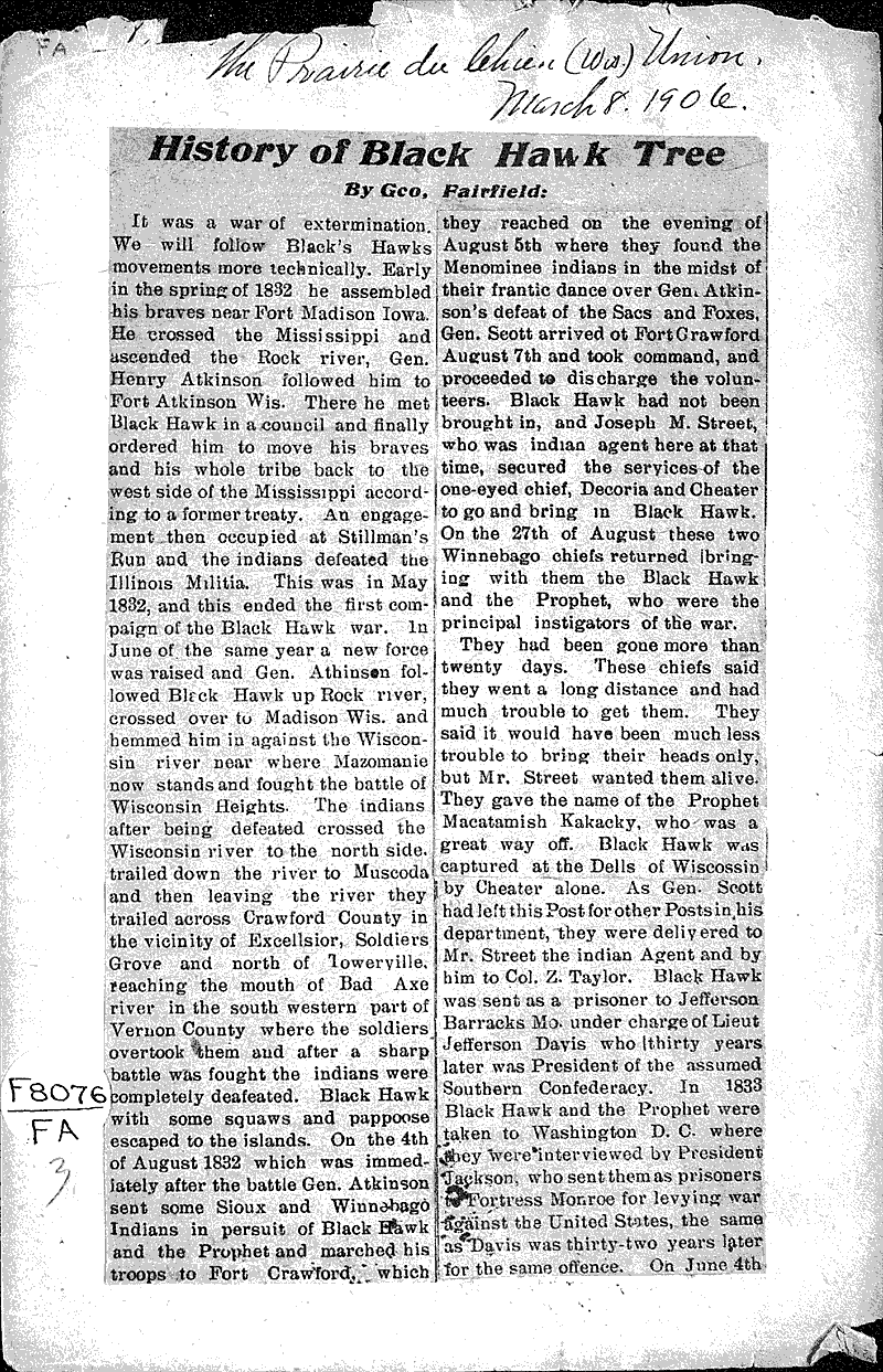  Source: Prairie du Chien Union Topics: Indians and Native Peoples Date: 1906-02-22