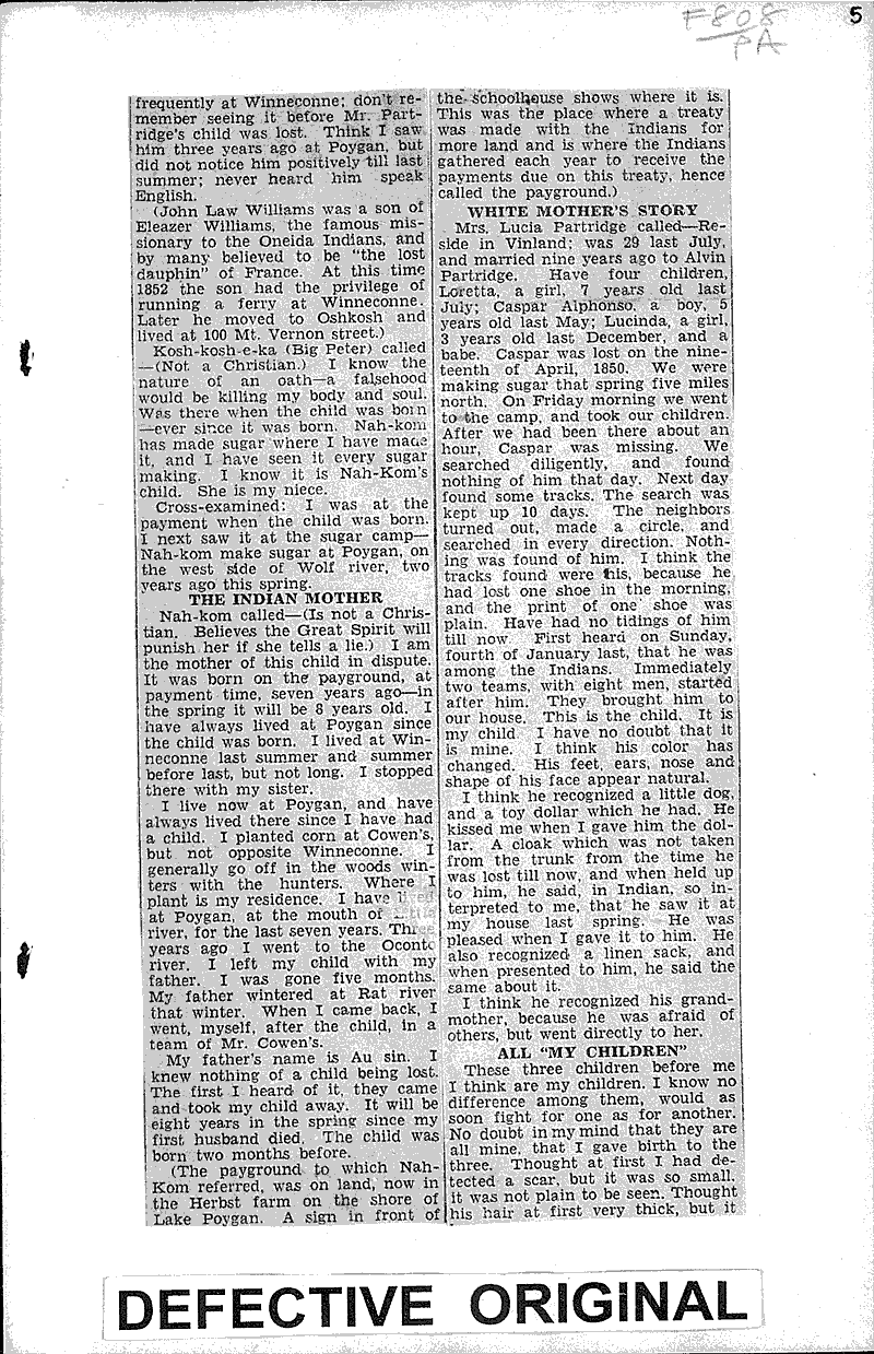  Source: Oshkosh Daily Northwestern Topics: Indians and Native Peoples Date: 1931-06-29