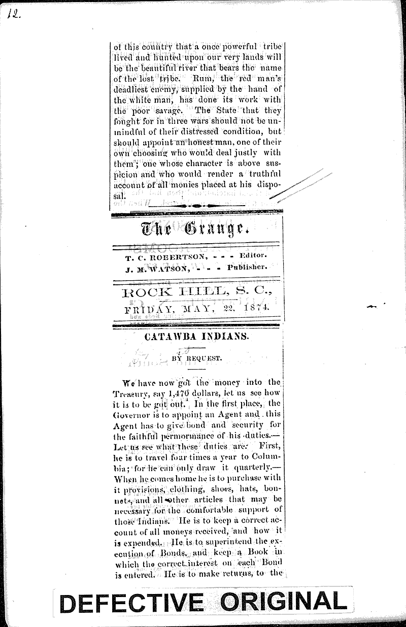 Catawba Indians Newspaper Article/Clipping Wisconsin Historical Society