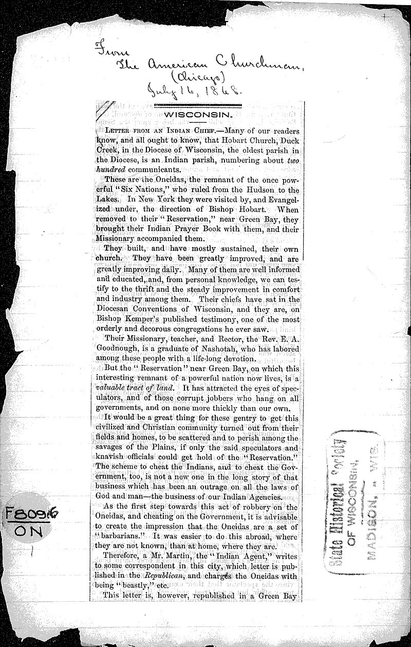  Source: American Churchman (Chicago) Topics: Indians and Native Peoples Date: 1868-07-16