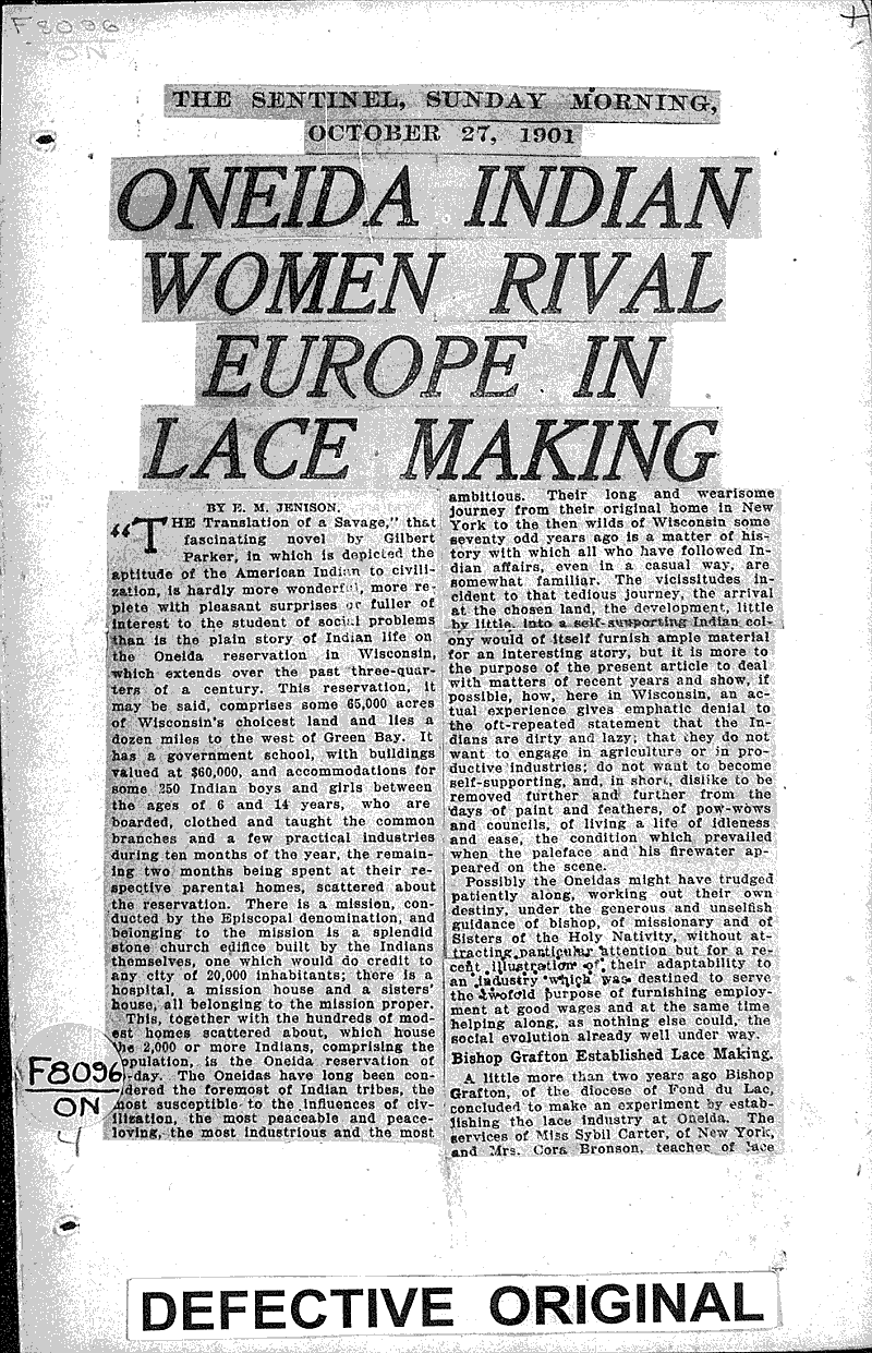  Source: Milwaukee Sentinel Topics: Indians and Native Peoples Date: 1901-10-27