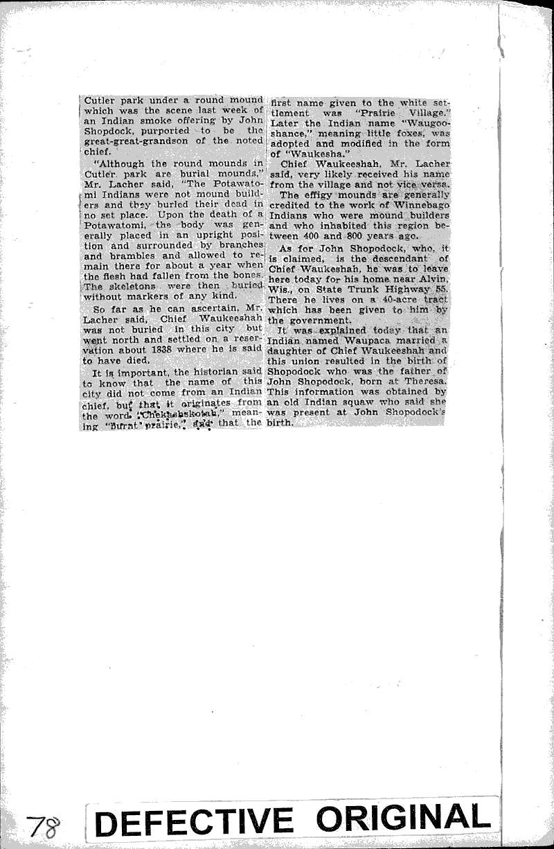  Source: Waukesha Daily Freeman Topics: Indians and Native Peoples Date: 1931-12-28