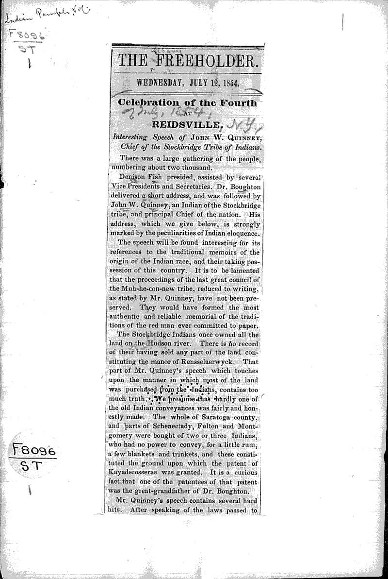 Celebration of the Fourth ar Reidsville Newspaper Article/Clipping