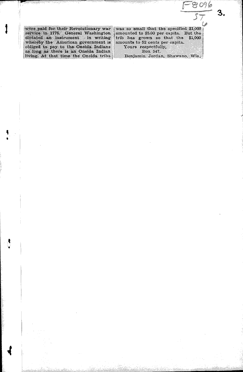 Writer recalls episode in Stockbridge history Newspaper Article