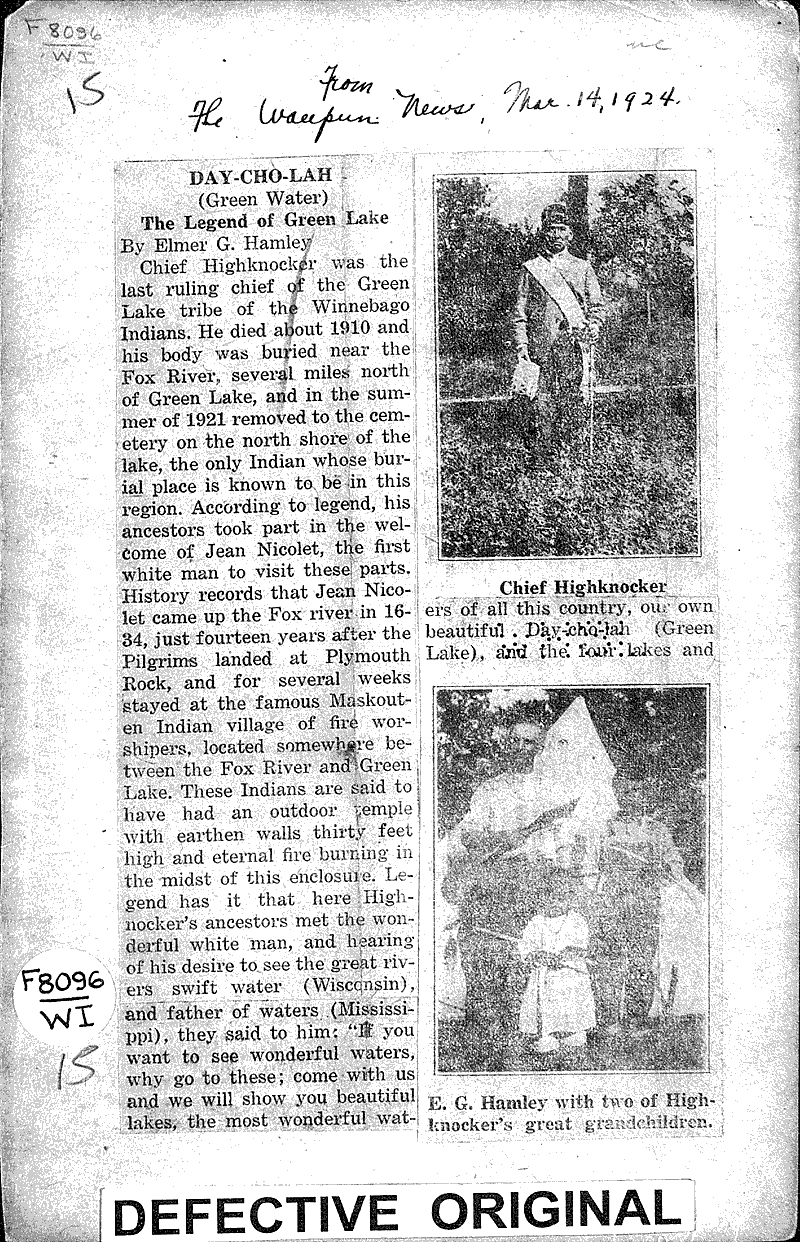  Source: Waupun News Topics: Indians and Native Peoples Date: 1924-03-14