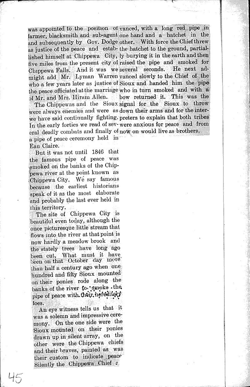  Source: Chippewa Falls Independent Topics: Indians and Native Peoples Date: 1911-03-12
