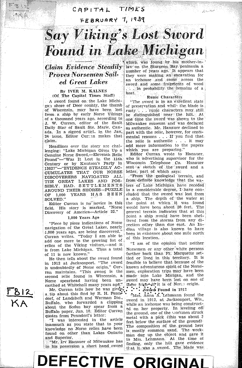  Source: Capital Times Topics: Immigrants Date: 1939-02-07