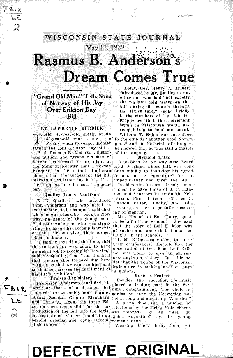  Source: Wisconsin State Journal Topics: Immigrants Date: 1929-05-11