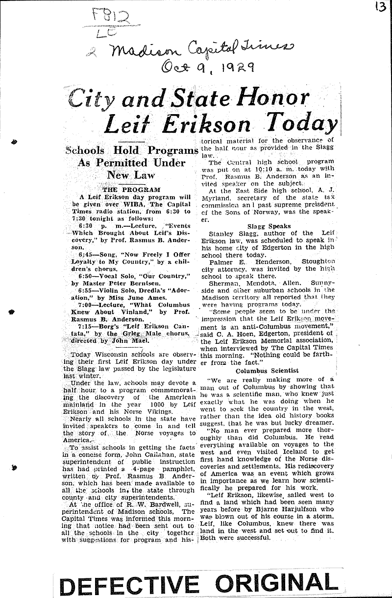  Source: Wisconsin State Journal Topics: Immigrants Date: 1929-05-11