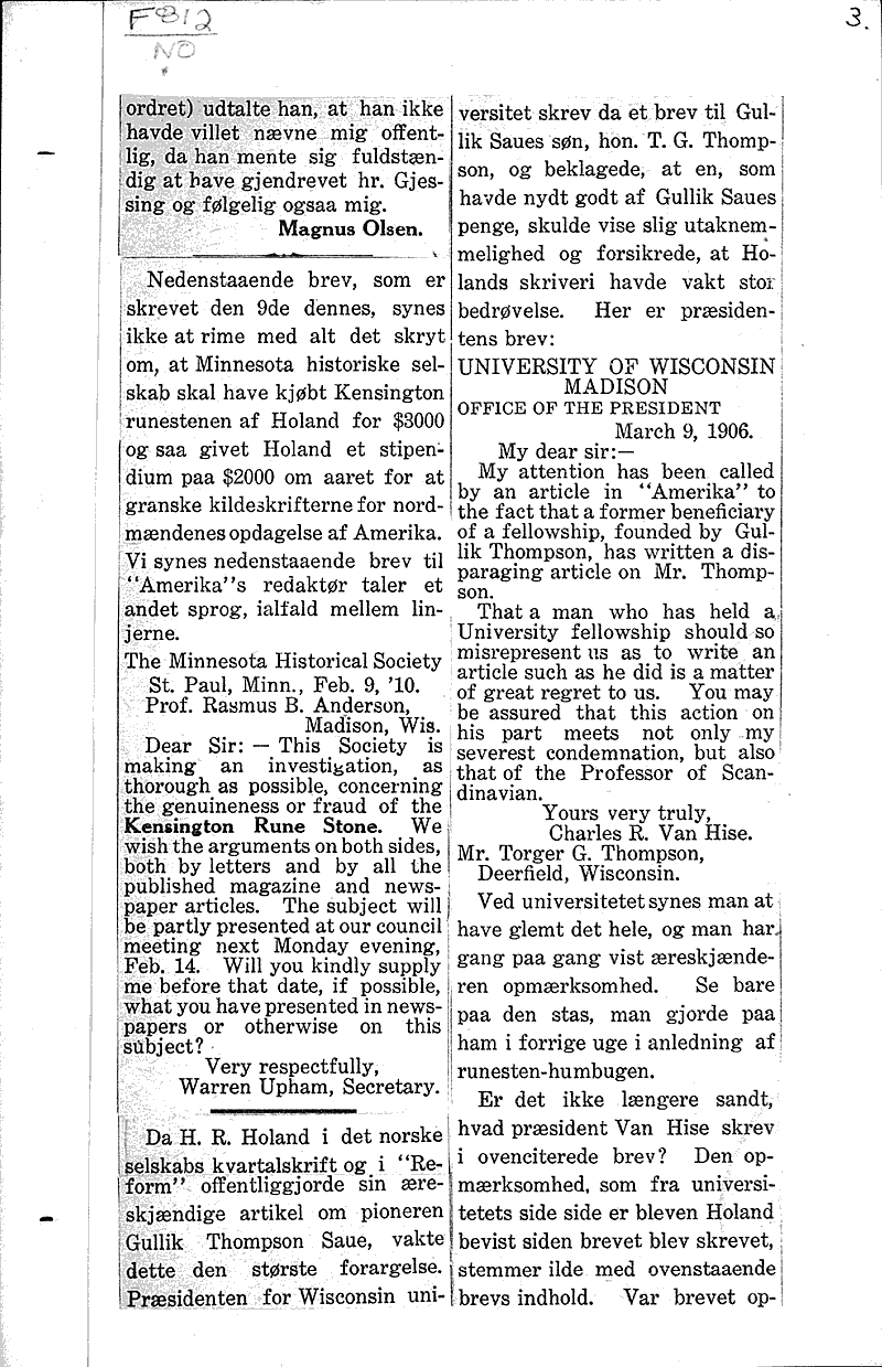 The Minnesota Historical Society Newspaper Article/Clipping