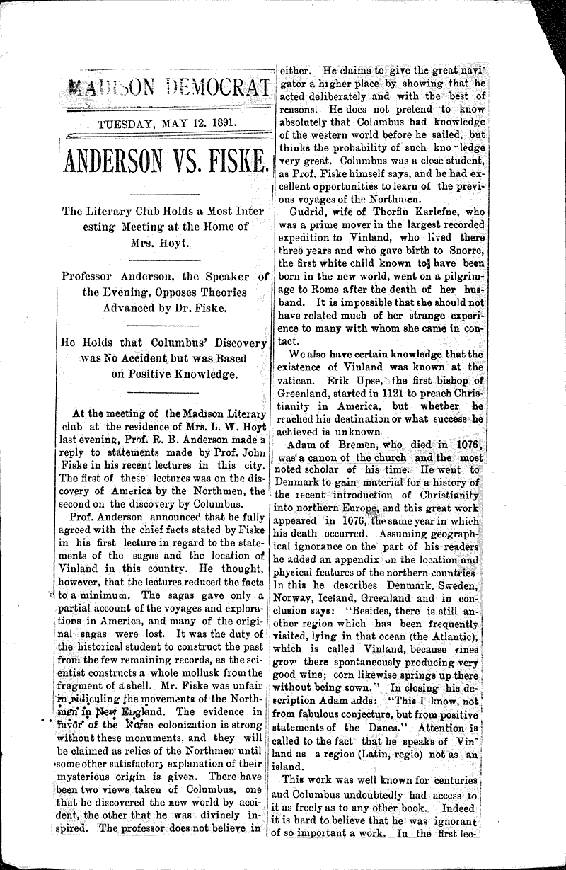  Source: Madison Democrat Topics: Education Date: 1891-05-12