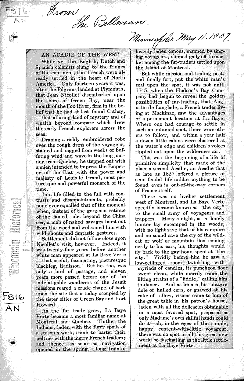  Source: Bellman Topics: Voyages and Travels Date: 1907-05-11