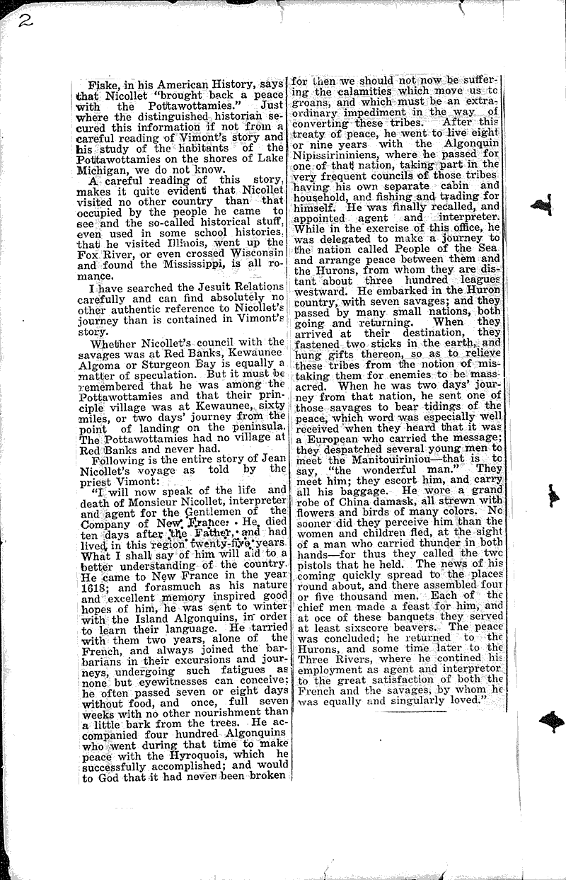 Wing scores some accounts of Nicollet's journey here Newspaper