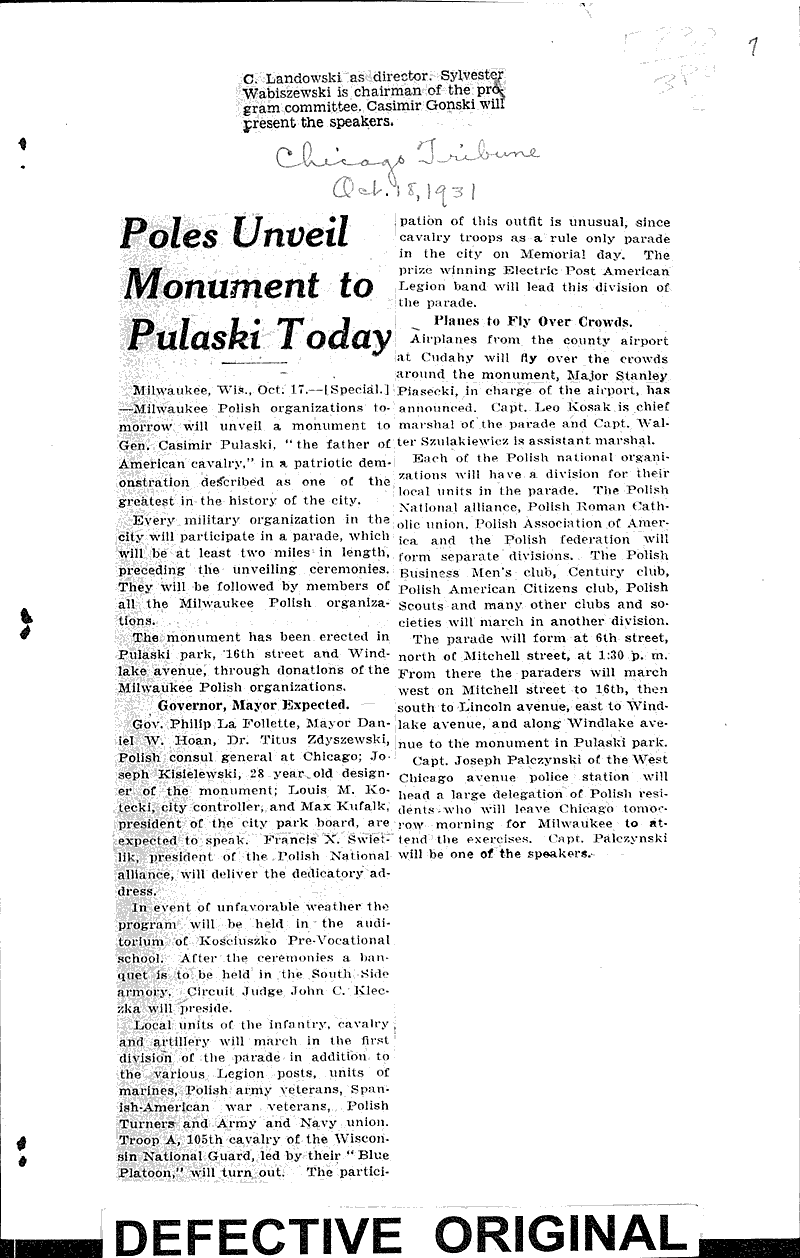  Source: Milwaukee Journal Topics: Wars Date: 1931-10-13