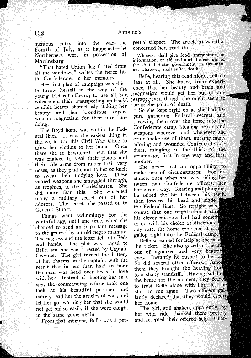  Source: Ainslee's Topics: Civil War Date: 1921-11-??