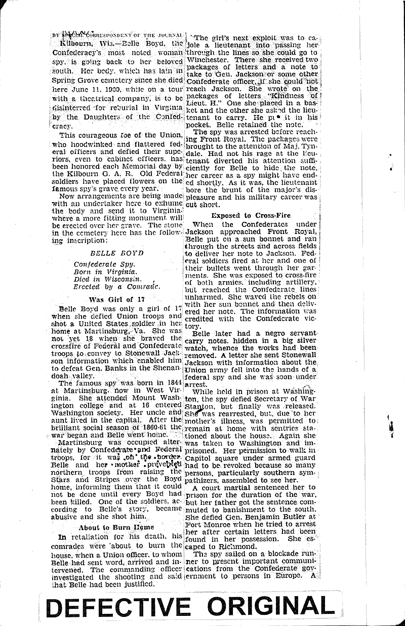  Source: Racine Journal Topics: Civil War Date: 1928-12-18