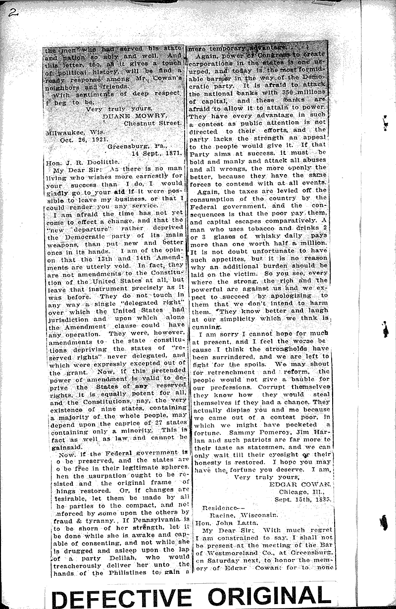  Source: Greensburg Daily Tribune Topics: Government and Politics Date: 1921-10-26