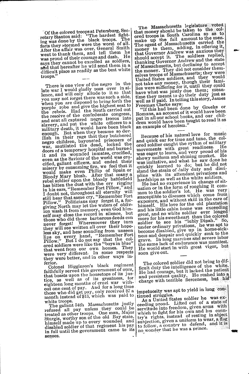  Source: Milwaukee Sunday Telegraph Topics: Civil War Date: 1888-10-07