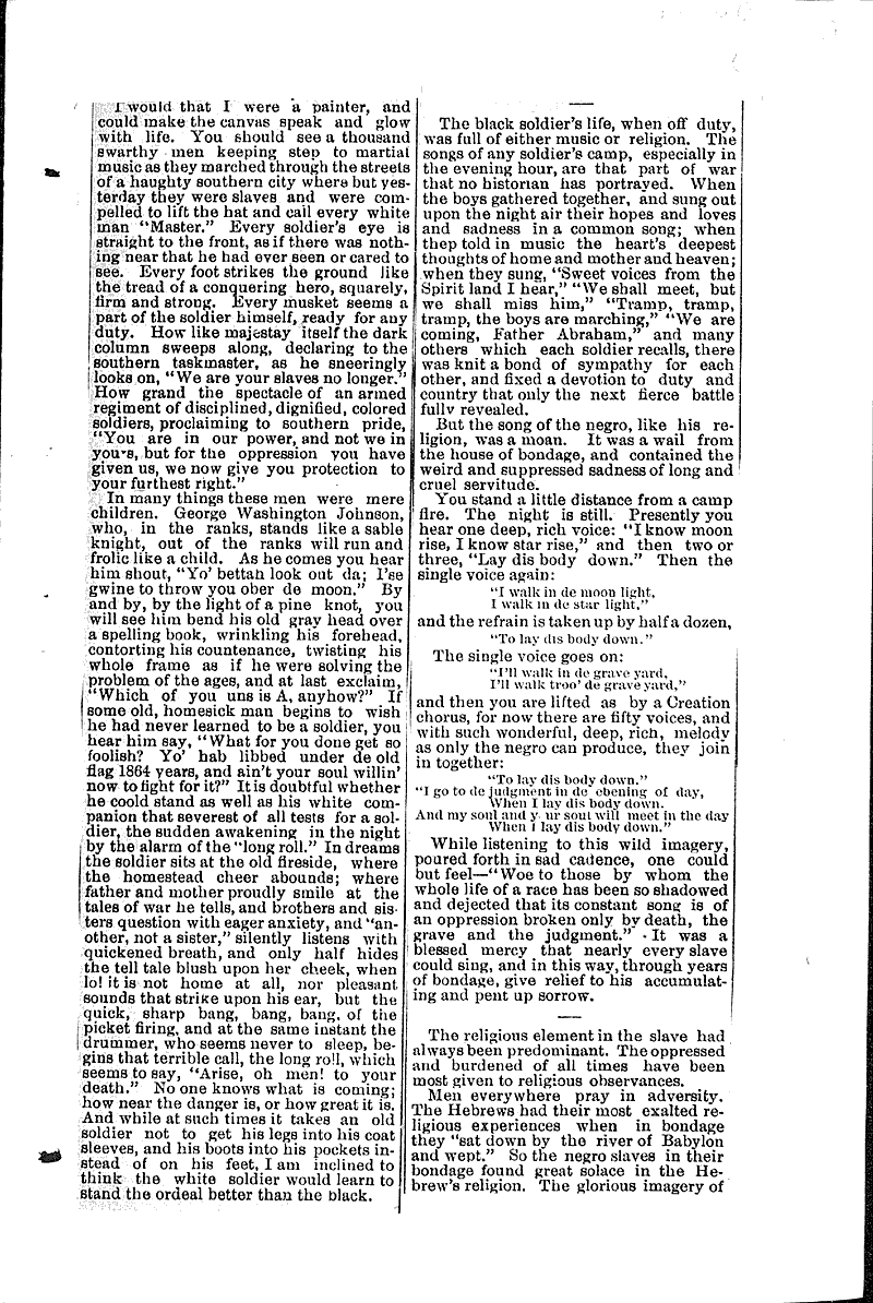  Source: Milwaukee Sunday Telegraph Topics: Civil War Date: 1888-10-07