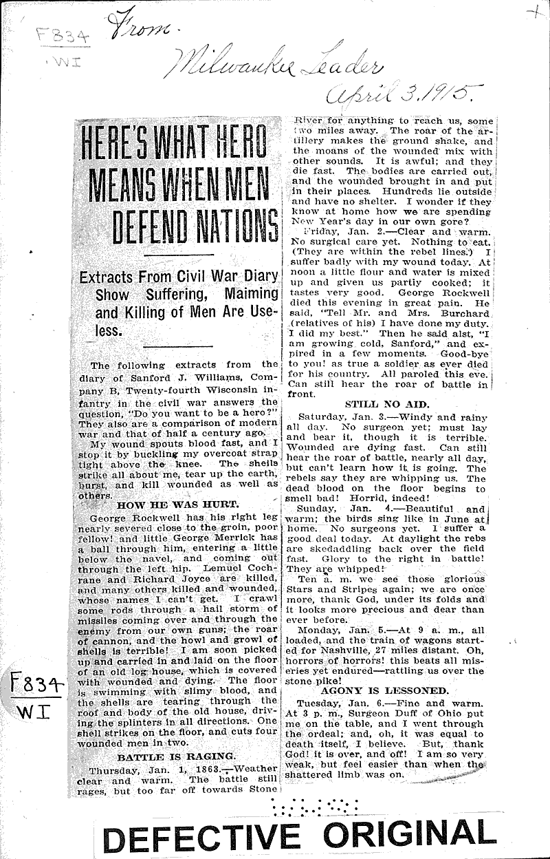  Source: Milwaukee Leader Topics: Civil War Date: 1915-04-03