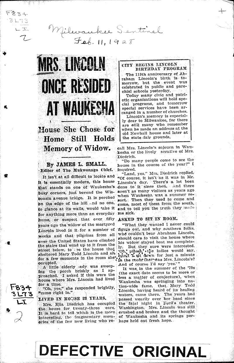  Source: Milwaukee Sentinel Date: 1928-02-11