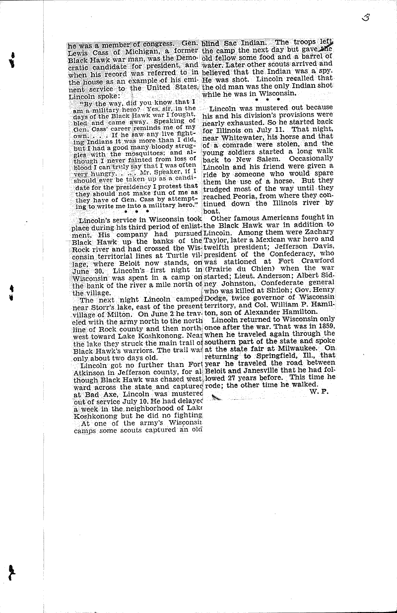  Source: Milwaukee Journal Topics: Civil War Date: 1932-02-05