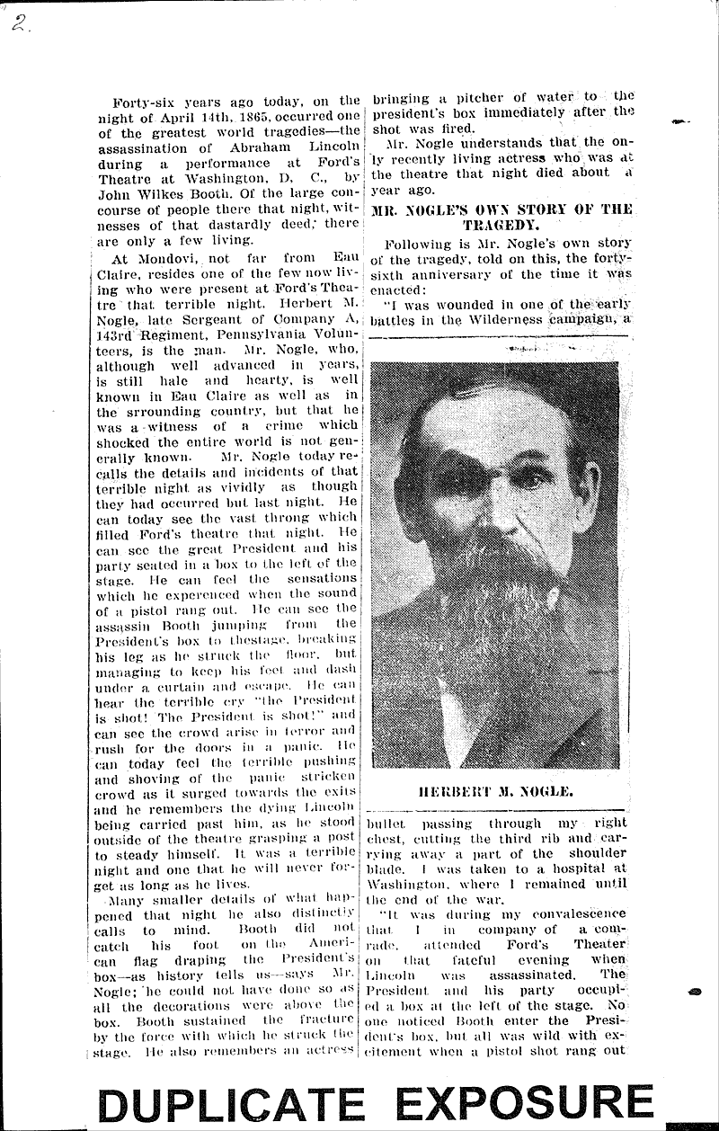  Source: Eau Claire Telegram Topics: Civil War Date: 1911-04-14