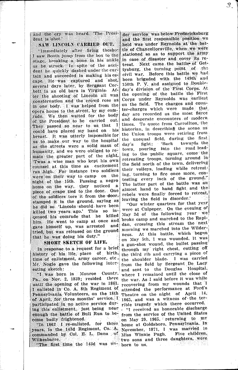  Source: Eau Claire Telegram Topics: Civil War Date: 1911-04-14