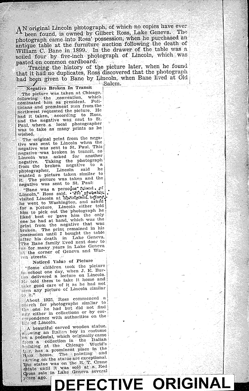  Source: Beloit Daily News Topics: Civil War Date: 1931-02-12