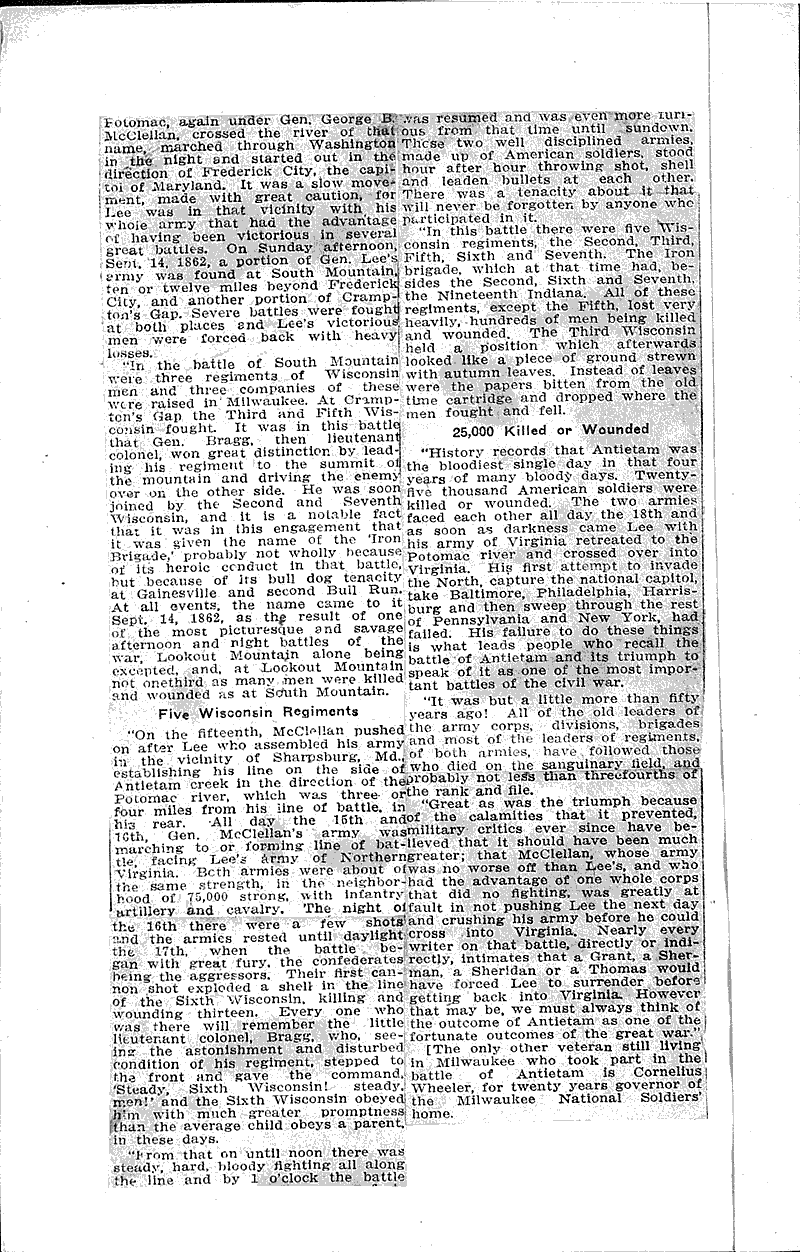  Source: Milwaukee Daily News Topics: Civil War Date: 1912-10-08