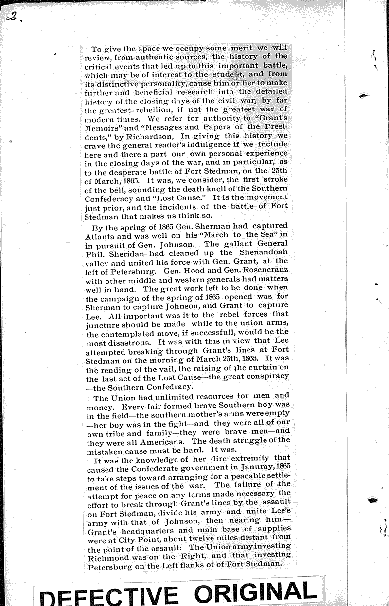  Source: Prentice News Topics: Civil War Date: 1905-04-01