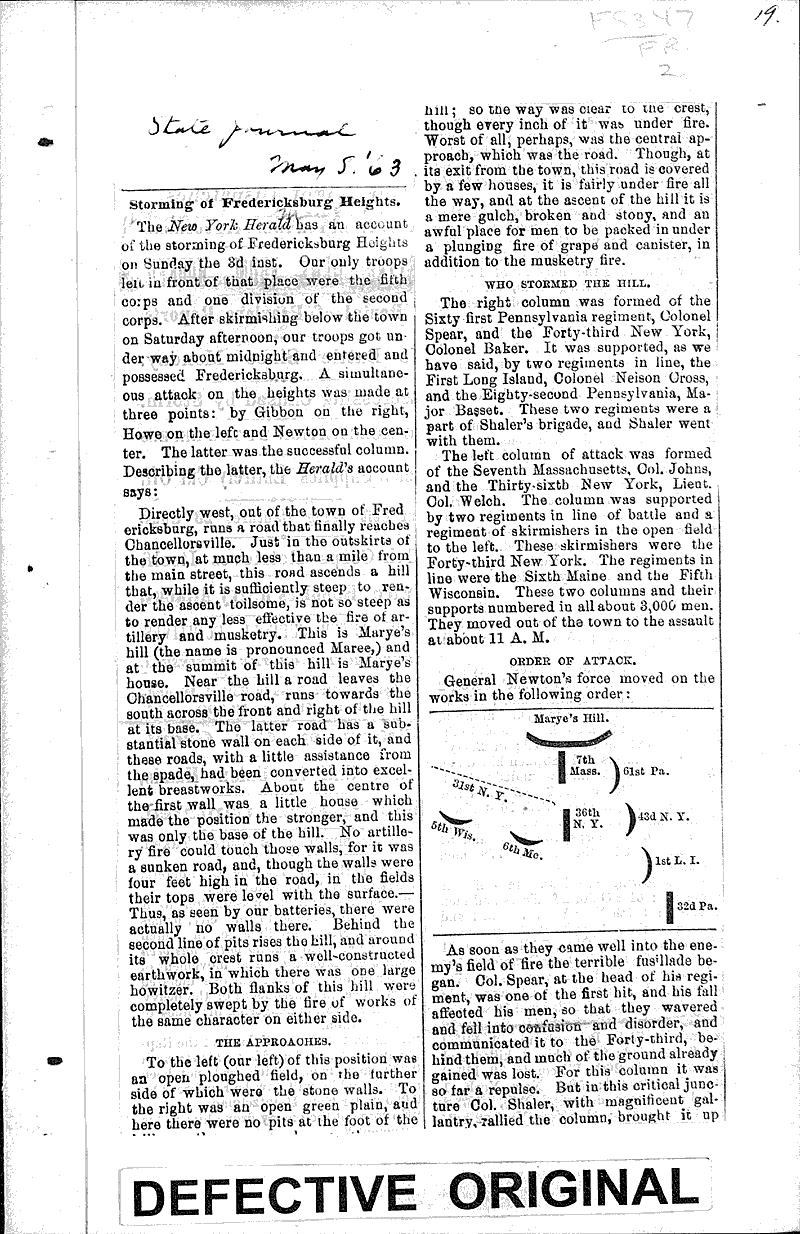  Topics: Civil War Date: 1863-05-05