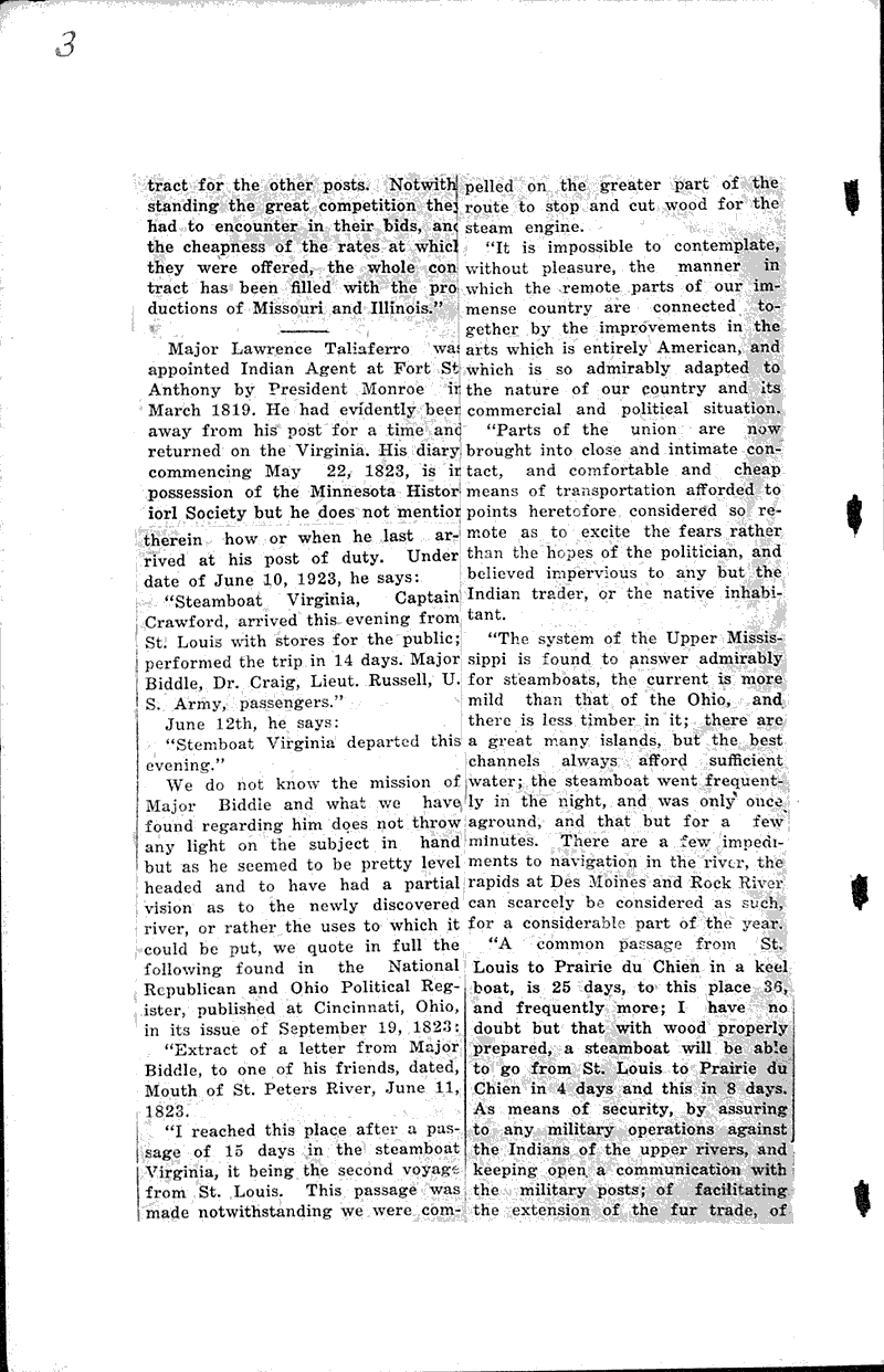 History of the "Virginia" Newspaper Article/Clipping Wisconsin Historical Society