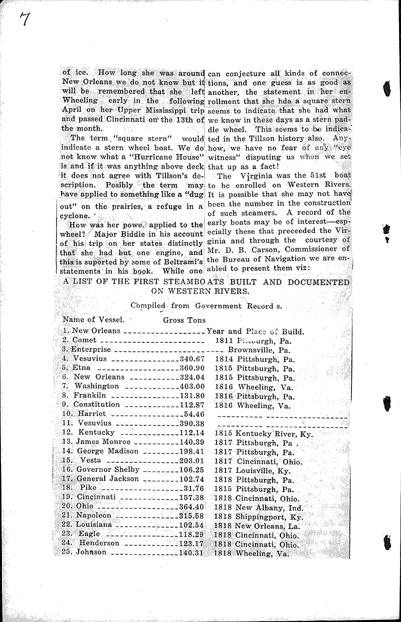History of the "Virginia" Newspaper Article/Clipping Wisconsin Historical Society
