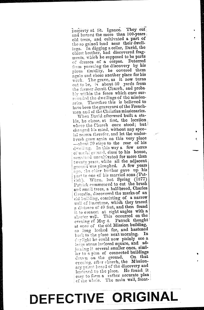 Marquette discovery Source: Green Bay Advocate Topics: Industry Date: 1878-08-29