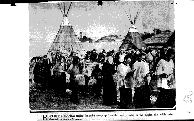 Indians and priests re-enact burial of Father Marquette Source: Milwaukee Journal Date: 1927-08-14