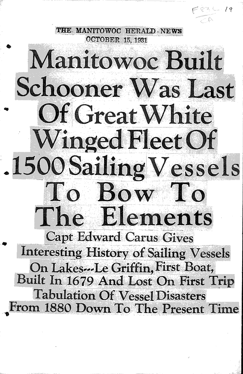  Source: Manitowoc Herald-News Topics: Transportation Date: 1931-10-15