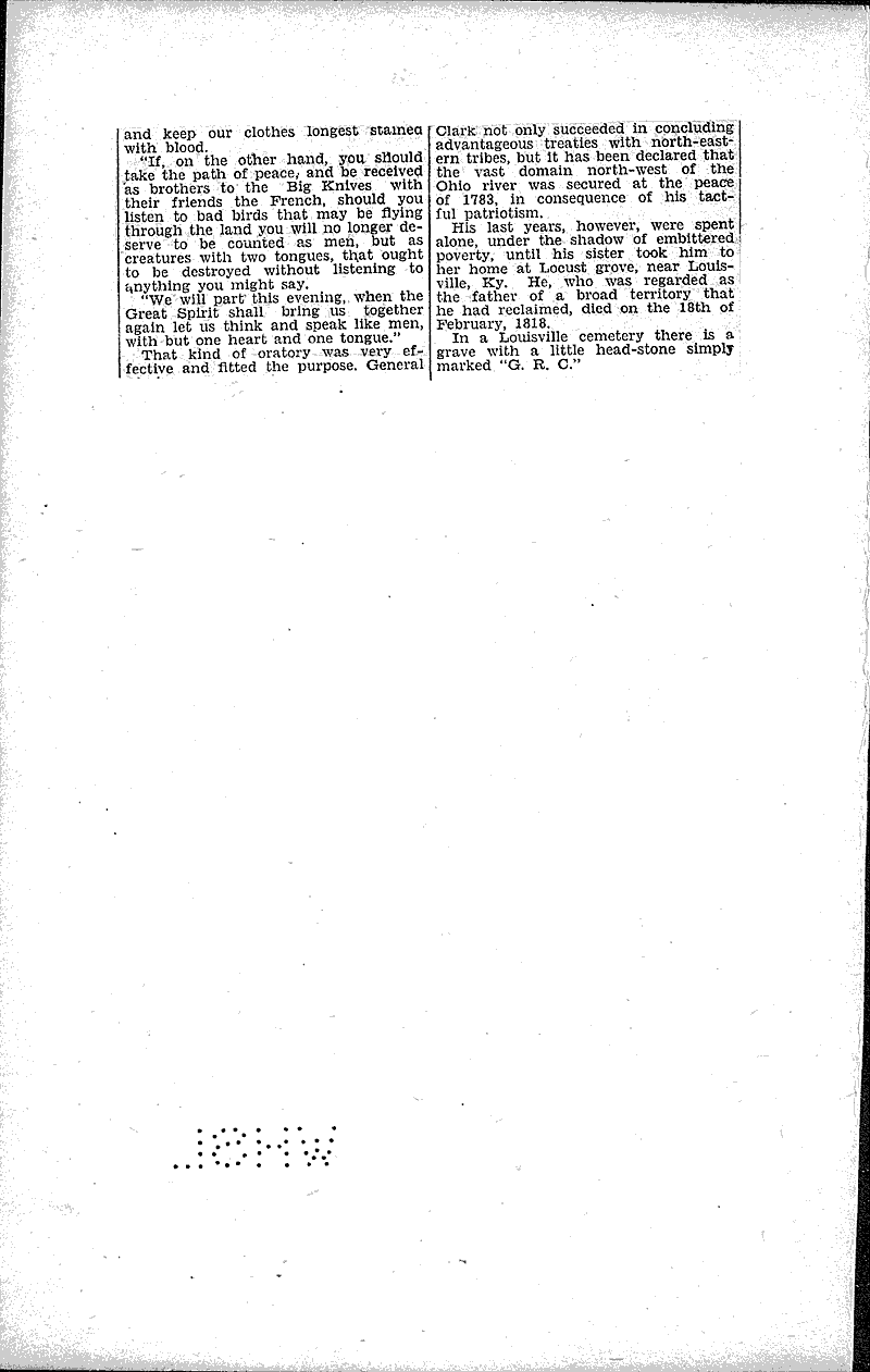 Patriotic frontiersman Newspaper Article/Clipping Wisconsin