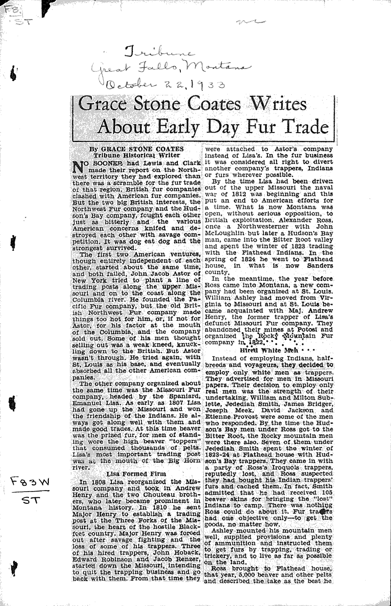  Source: Great Falls Tribune (MT) Topics: Industry Date: 1933-10-22