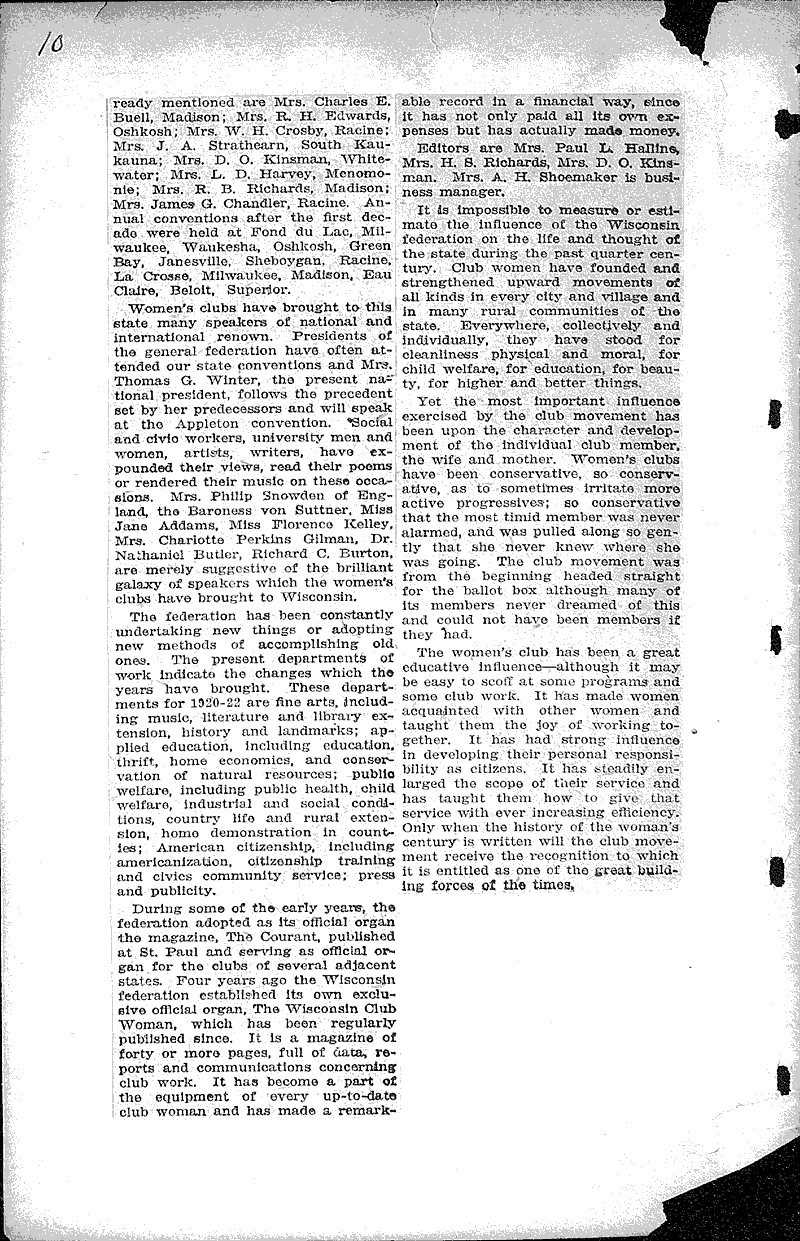  Source: Milwaukee Sunday Sentinel Topics: Social and Political Movements Date: 1921-10-09