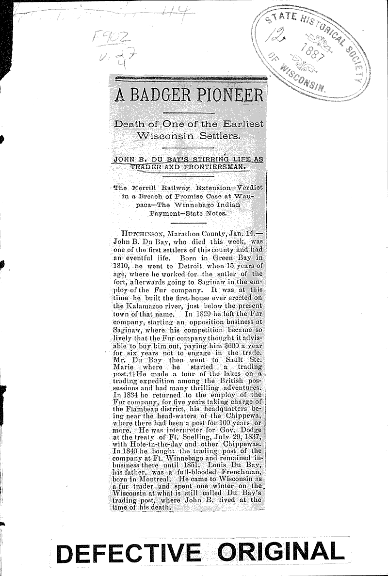  Source: Milwaukee Sentinel Date: 1887-01-15