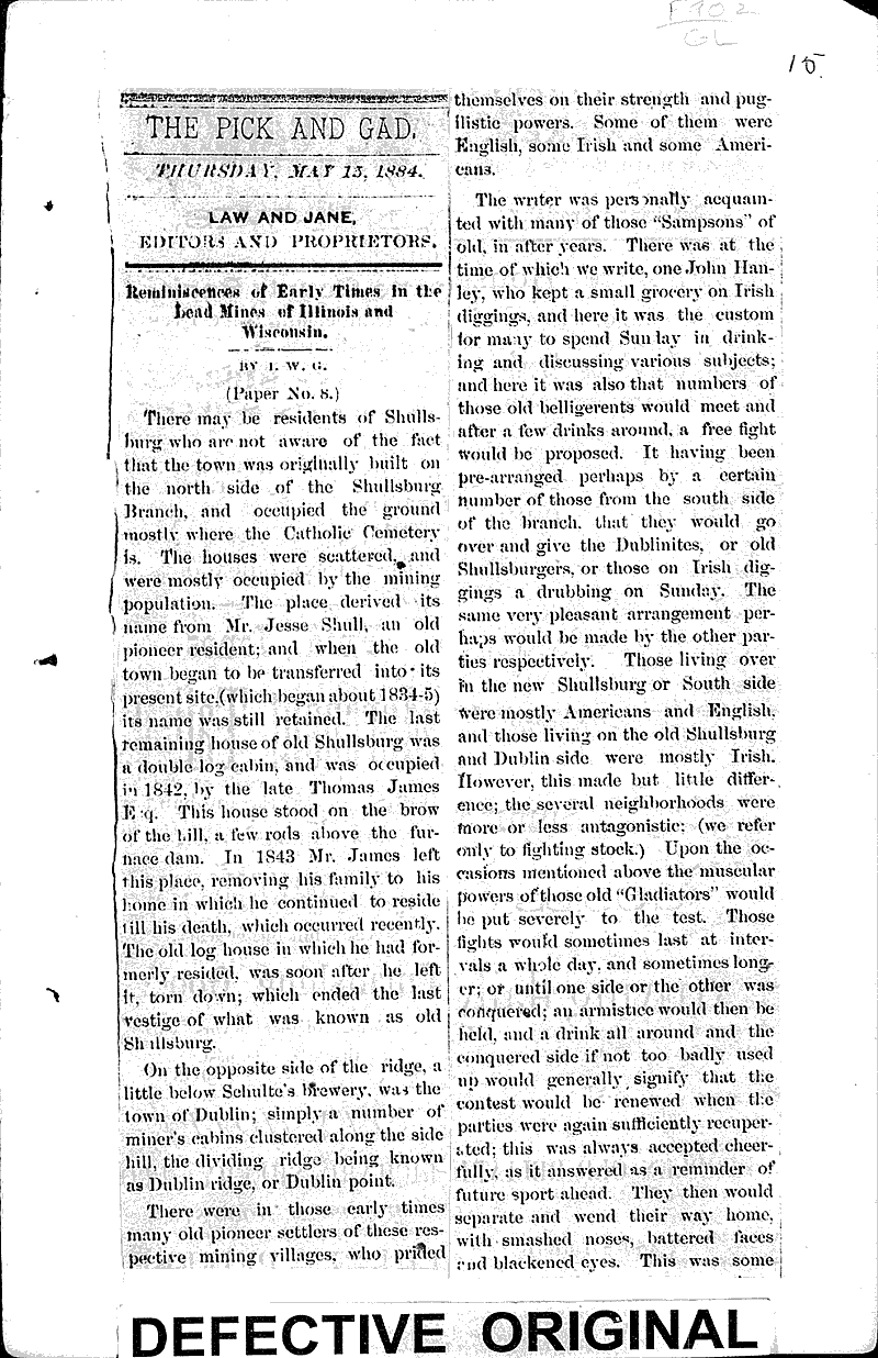 Reminiscences of early times in the lead mines of Illinois and