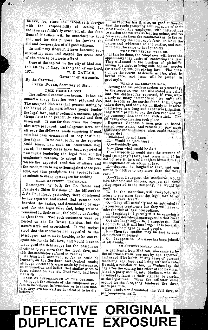  Source: Milwaukee Sentinel Topics: Transportation Date: 1879-05-02