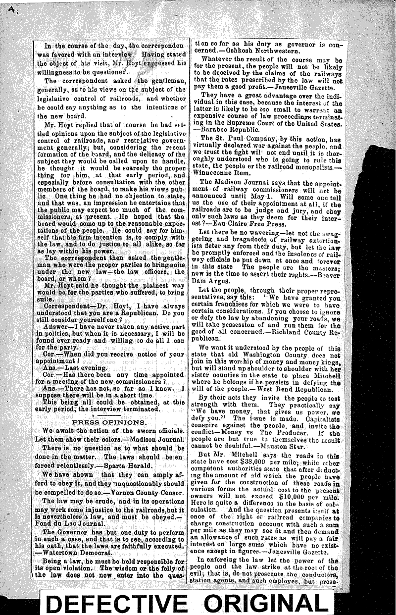  Source: Milwaukee Sentinel Topics: Transportation Date: 1879-05-02